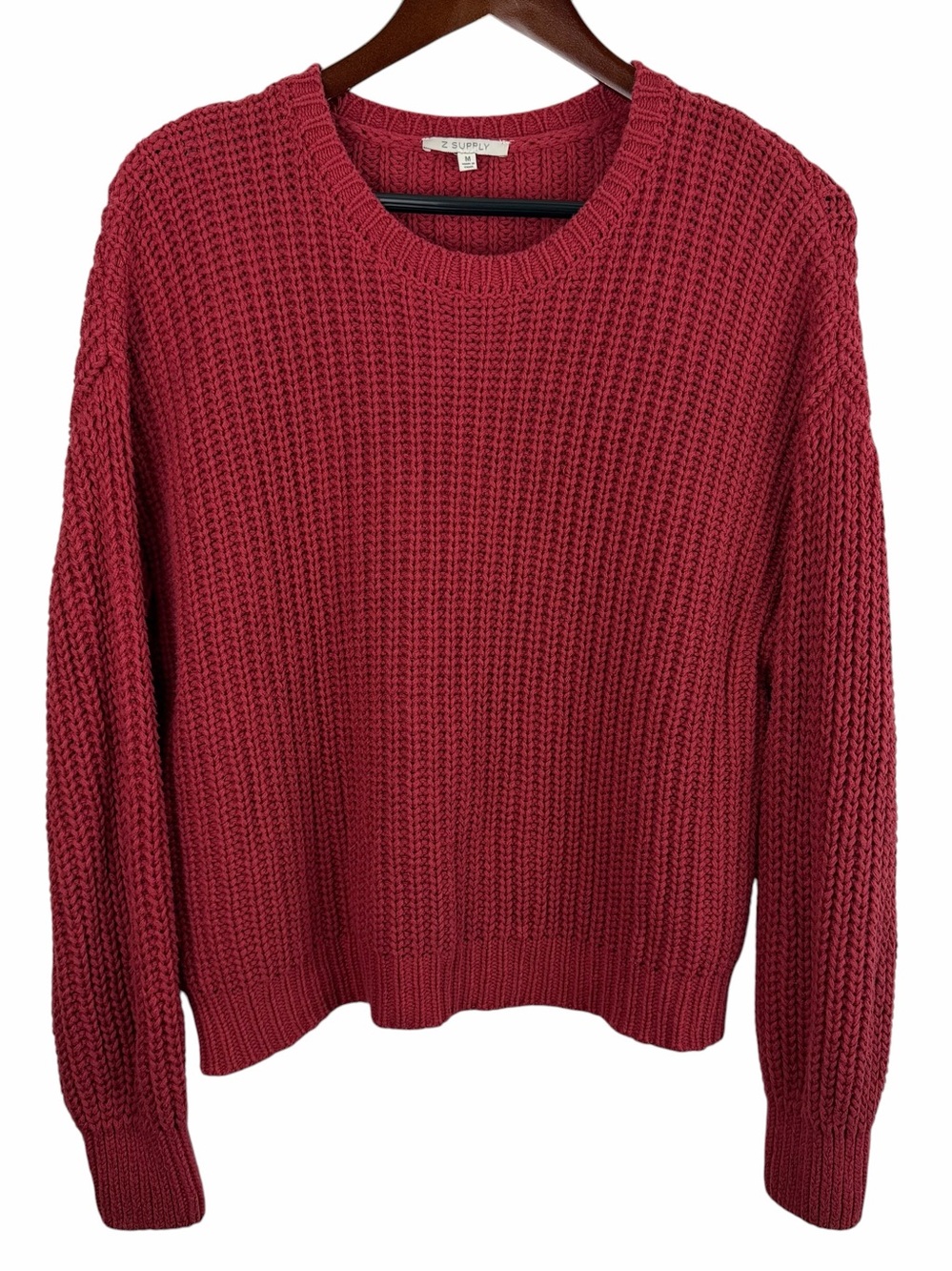 Z Supply | Berry Pink Chinky Knit Oversized Sweater